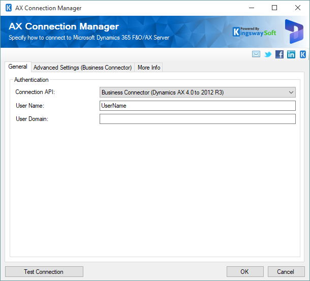 AX Connection Manager - Business Connector